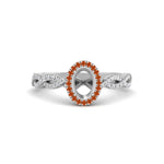 Load image into Gallery viewer, Oval Halo Infinity Vine Engagement Ring Semi Mount
