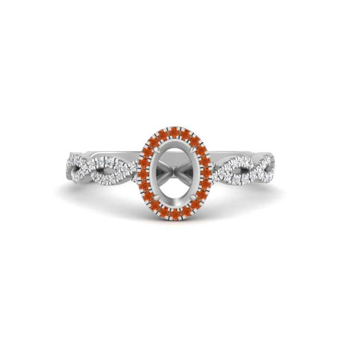 Oval Halo Infinity Vine Engagement Ring Semi Mount