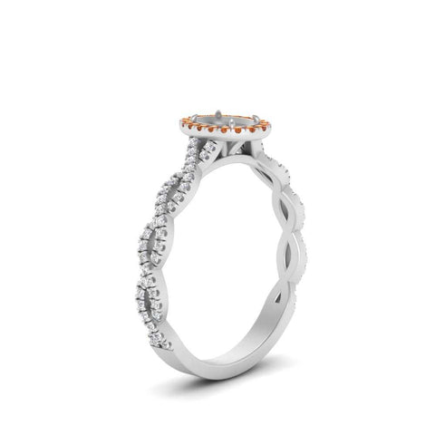 Oval Halo Infinity Vine Engagement Ring Semi Mount
