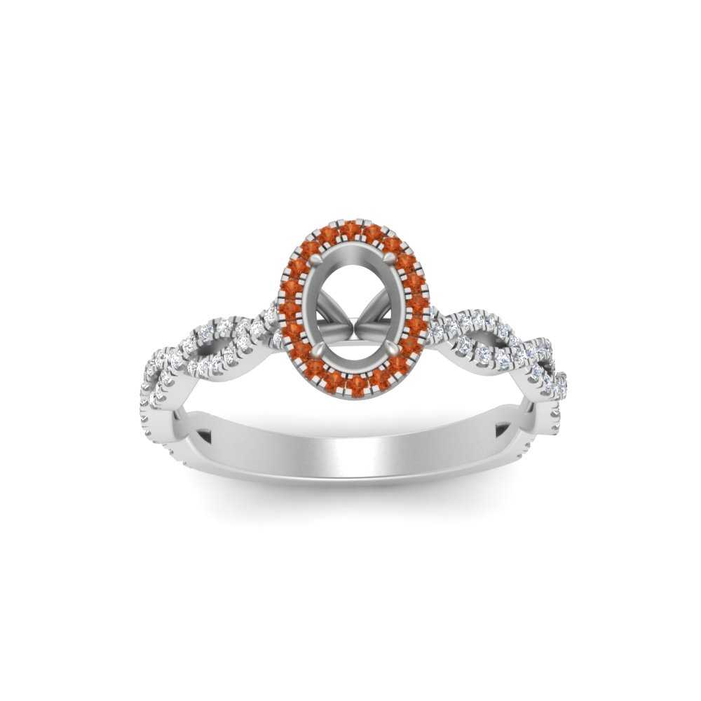 Oval Halo Infinity Vine Engagement Ring Semi Mount