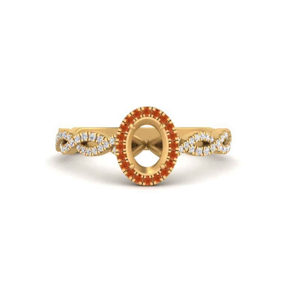 Oval Halo Infinity Vine Engagement Ring Semi Mount