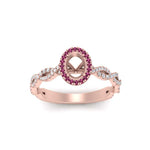 Load image into Gallery viewer, Oval Halo Infinity Vine Engagement Ring Semi Mount

