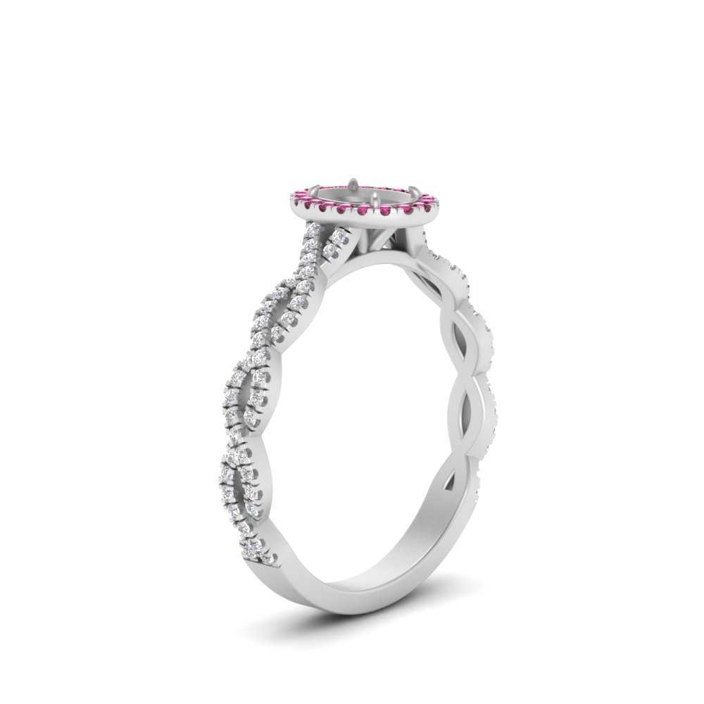 Oval Halo Infinity Vine Engagement Ring Semi Mount