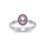 Load image into Gallery viewer, Oval Halo Infinity Vine Engagement Ring Semi Mount
