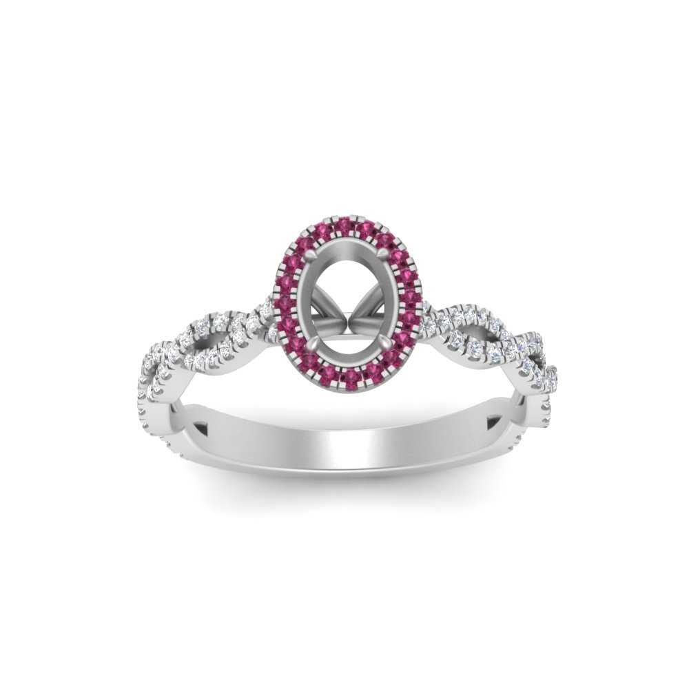Oval Halo Infinity Vine Engagement Ring Semi Mount