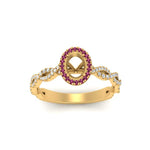 Load image into Gallery viewer, Oval Halo Infinity Vine Engagement Ring Semi Mount
