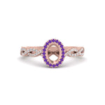 Load image into Gallery viewer, Oval Halo Infinity Vine Engagement Ring Semi Mount
