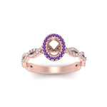 Load image into Gallery viewer, Oval Halo Infinity Vine Engagement Ring Semi Mount
