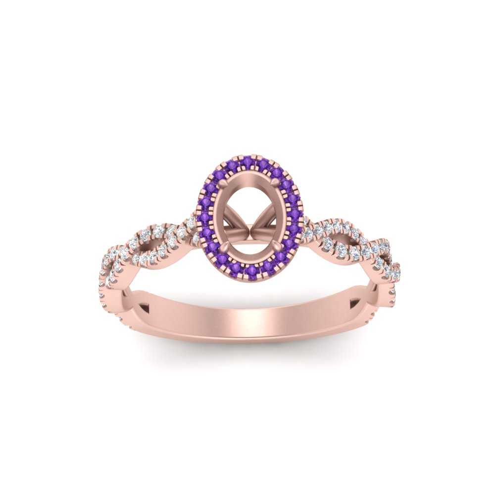 Oval Halo Infinity Vine Engagement Ring Semi Mount