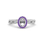 Load image into Gallery viewer, Oval Halo Infinity Vine Engagement Ring Semi Mount
