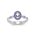 Load image into Gallery viewer, Oval Halo Infinity Vine Engagement Ring Semi Mount
