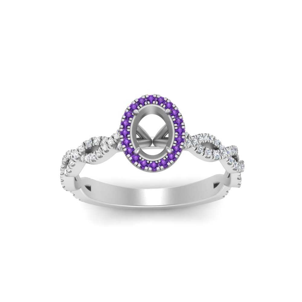 Oval Halo Infinity Vine Engagement Ring Semi Mount