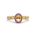 Load image into Gallery viewer, Oval Halo Infinity Vine Engagement Ring Semi Mount
