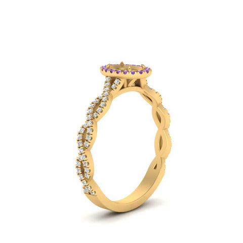 Oval Halo Infinity Vine Engagement Ring Semi Mount