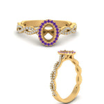 Load image into Gallery viewer, Oval Halo Infinity Vine Engagement Ring Semi Mount
