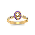 Load image into Gallery viewer, Oval Halo Infinity Vine Engagement Ring Semi Mount
