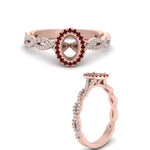 Load image into Gallery viewer, Oval Halo Infinity Vine Engagement Ring Semi Mount
