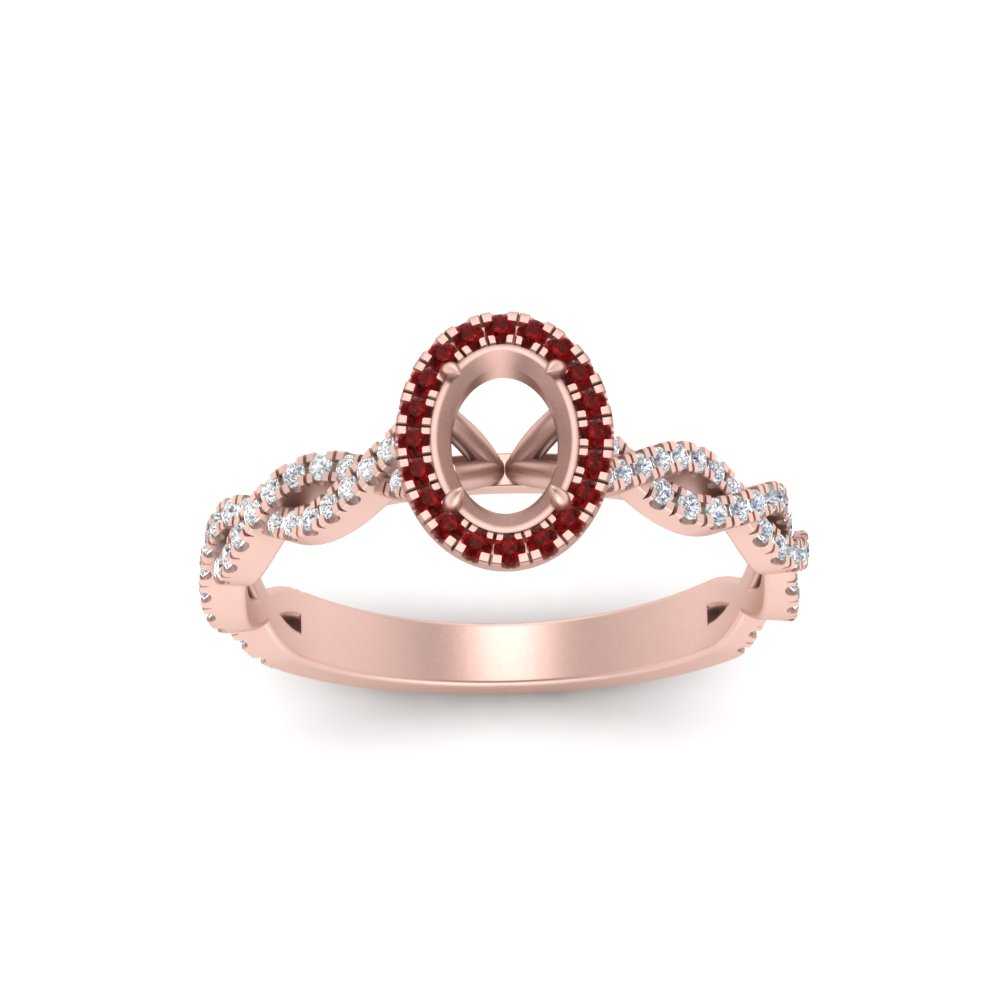 Oval Halo Infinity Vine Engagement Ring Semi Mount