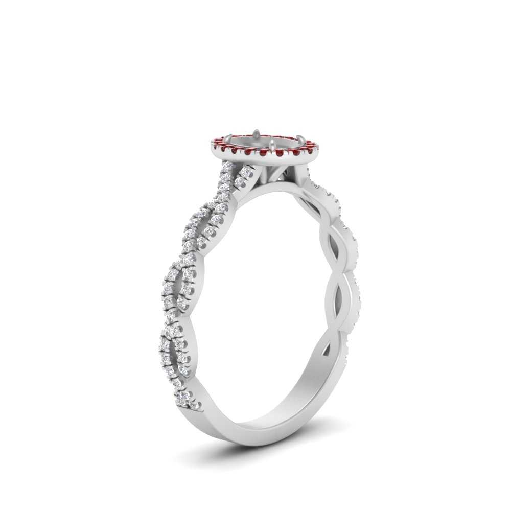 Oval Halo Infinity Vine Engagement Ring Semi Mount