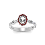 Load image into Gallery viewer, Oval Halo Infinity Vine Engagement Ring Semi Mount
