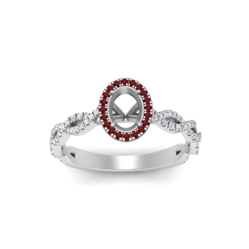 Oval Halo Infinity Vine Engagement Ring Semi Mount