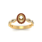 Load image into Gallery viewer, Oval Halo Infinity Vine Engagement Ring Semi Mount
