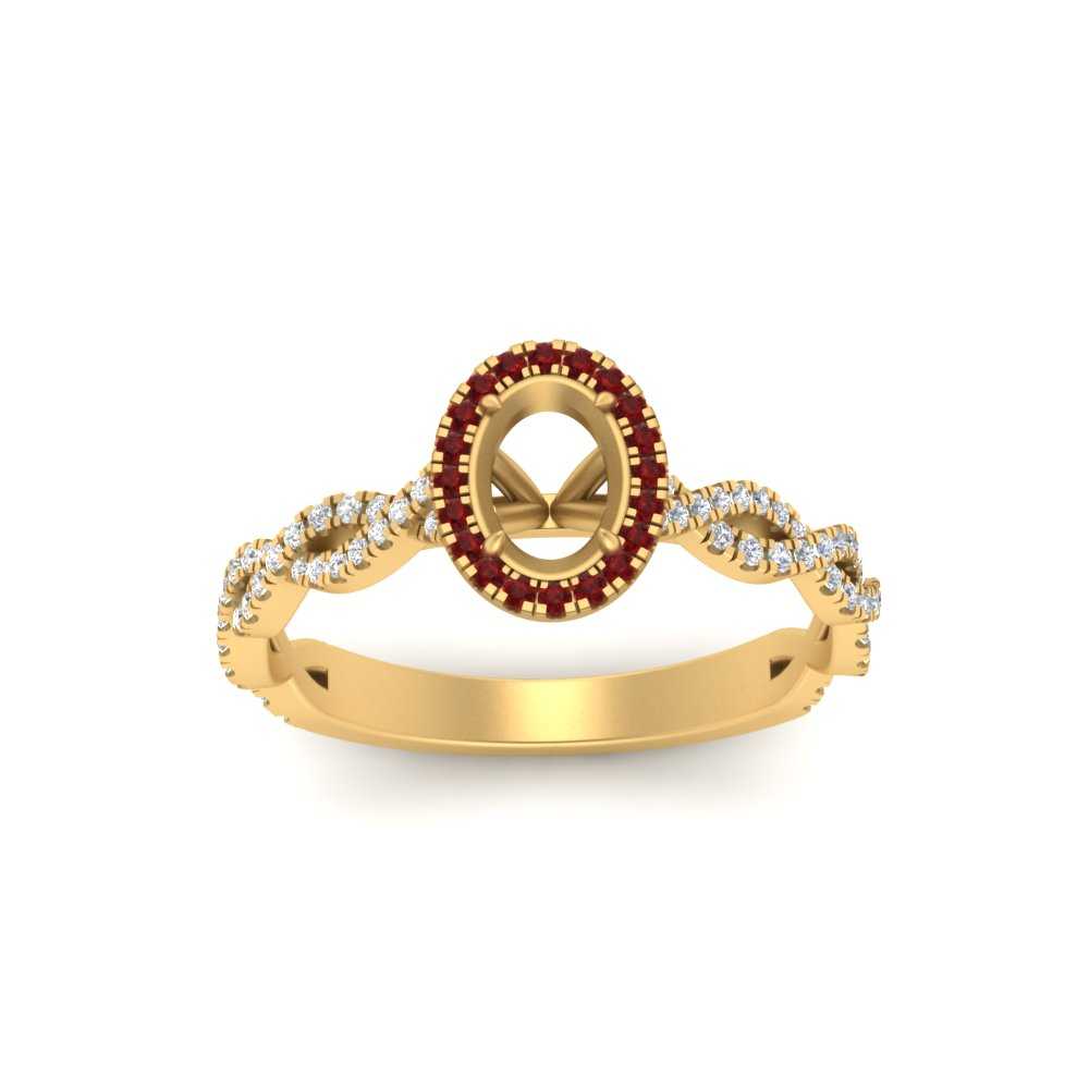 Oval Halo Infinity Vine Engagement Ring Semi Mount