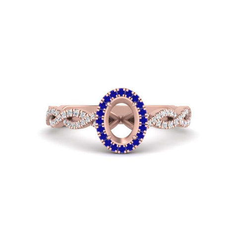 Oval Halo Infinity Vine Engagement Ring Semi Mount