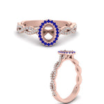 Load image into Gallery viewer, Oval Halo Infinity Vine Engagement Ring Semi Mount
