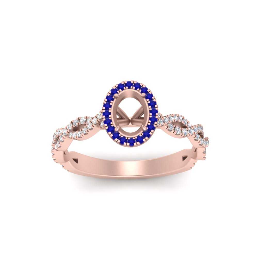 Oval Halo Infinity Vine Engagement Ring Semi Mount