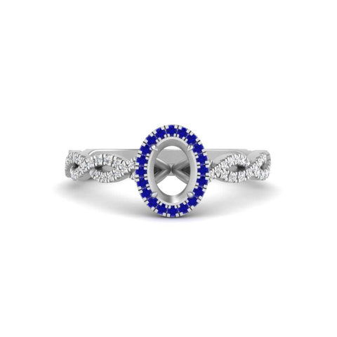 Oval Halo Infinity Vine Engagement Ring Semi Mount