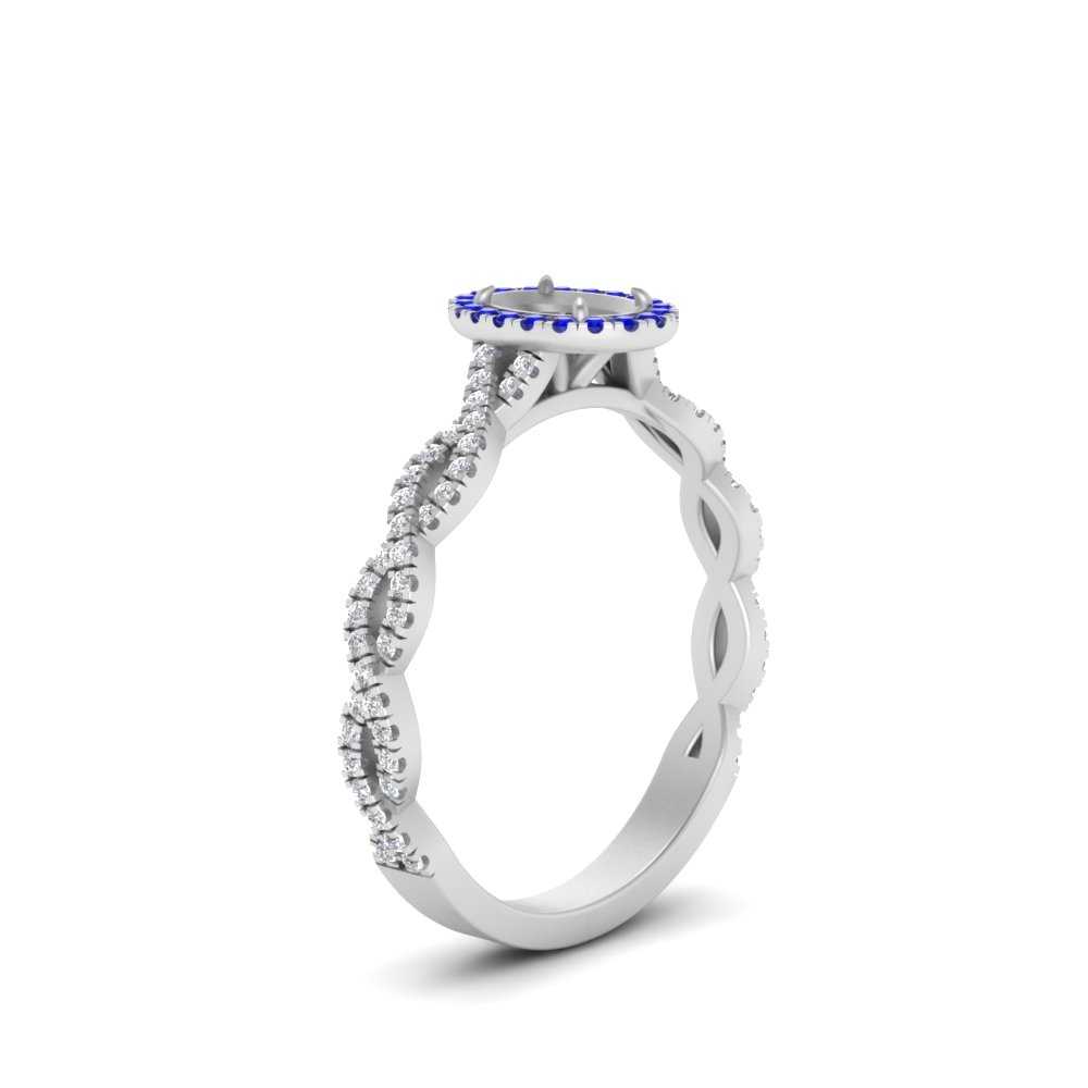 Oval Halo Infinity Vine Engagement Ring Semi Mount