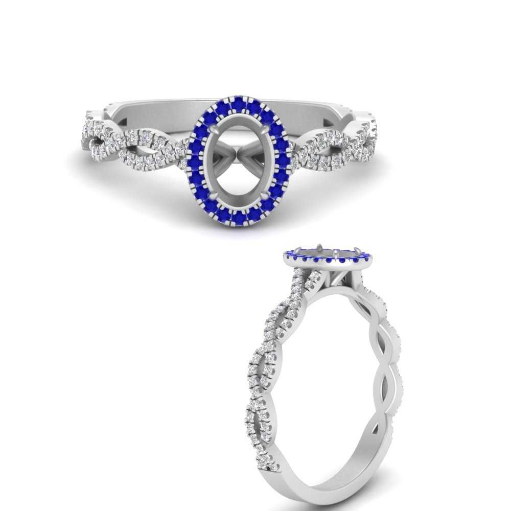 Oval Halo Infinity Vine Engagement Ring Semi Mount