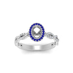 Load image into Gallery viewer, Oval Halo Infinity Vine Engagement Ring Semi Mount
