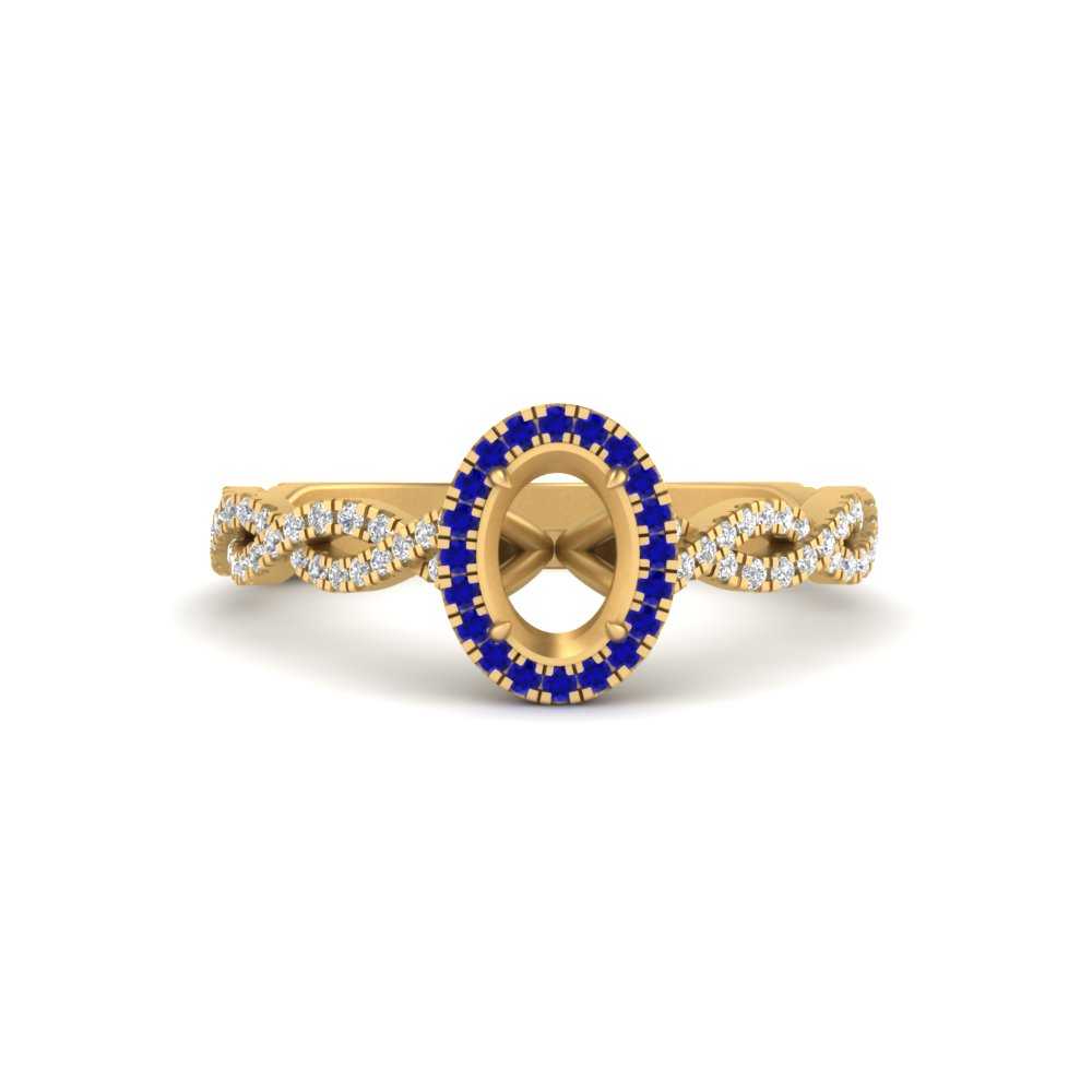 Oval Halo Infinity Vine Engagement Ring Semi Mount