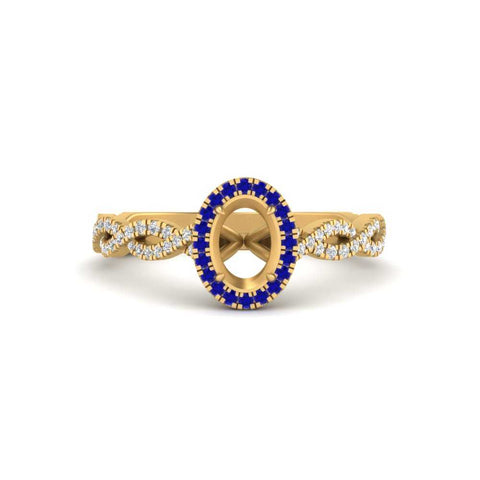 Oval Halo Infinity Vine Engagement Ring Semi Mount