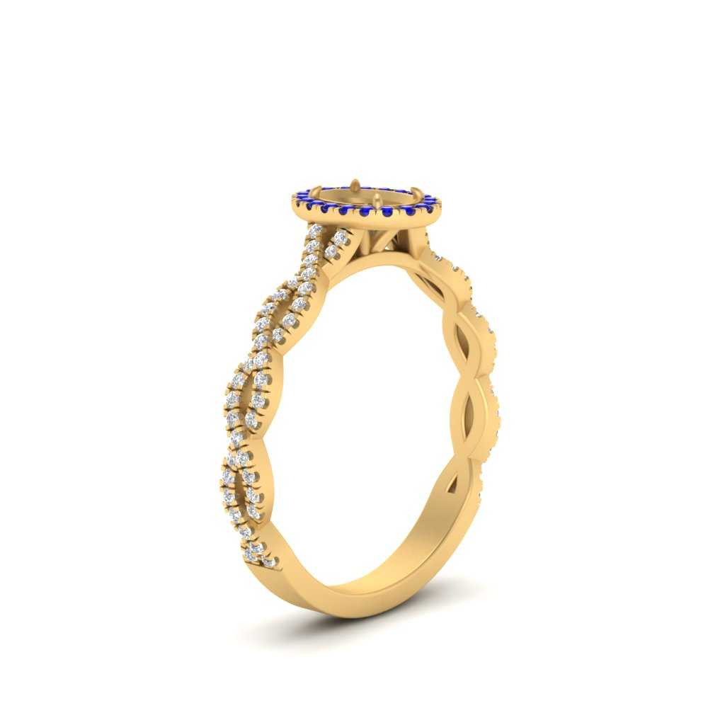 Oval Halo Infinity Vine Engagement Ring Semi Mount