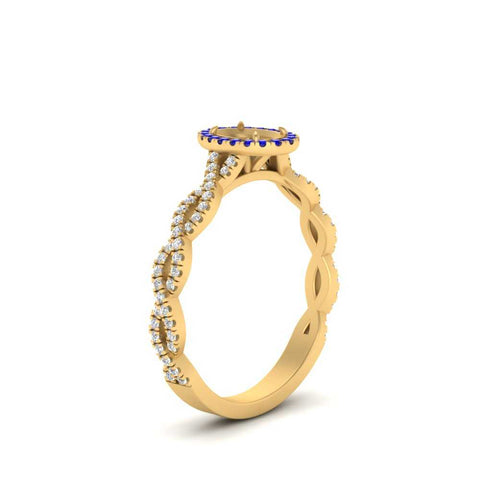 Oval Halo Infinity Vine Engagement Ring Semi Mount