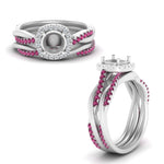 Load image into Gallery viewer, semi-mount-halo-pink-sapphire-infinity-bridal-set-in-white-gold-FD9212SMGSADRPI-NL-WG-B2.jpg

