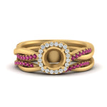 Load image into Gallery viewer, semi-mount-halo-pink-sapphire-infinity-bridal-set-in-yellow-gold-FD9212SMGSADRPI-NL-YG-B2.jpg
