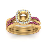 Load image into Gallery viewer, semi-mount-halo-pink-sapphire-infinity-bridal-set-in-yellow-gold-FD9212SMGSADRPI-NL-YG-B2.jpg
