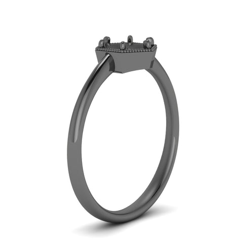 Semi Mount Hexagon Solitaire Ring