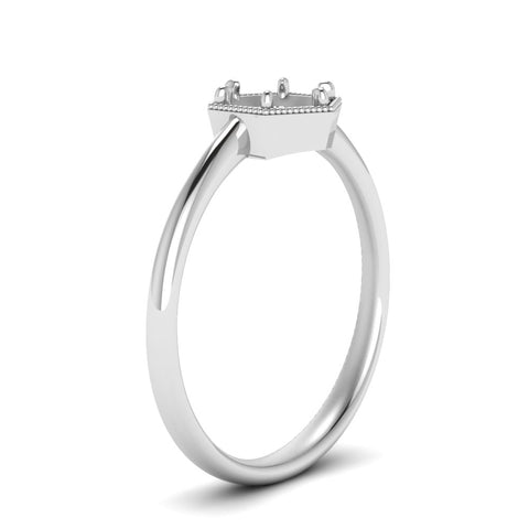 Semi Mount Hexagon Solitaire Ring