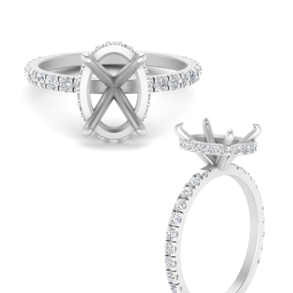 Semi Mount Hidden Halo Engagement Ring