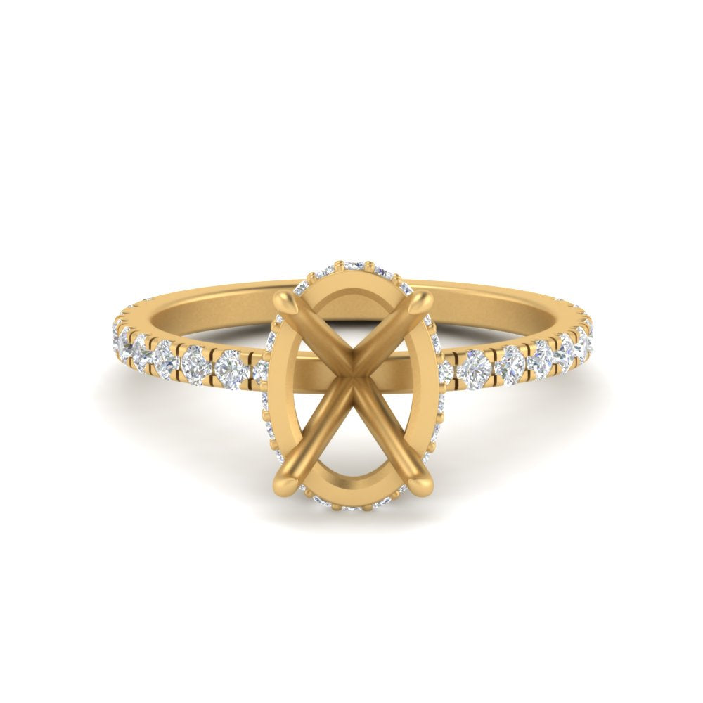 Semi Mount Hidden Halo Engagement Ring