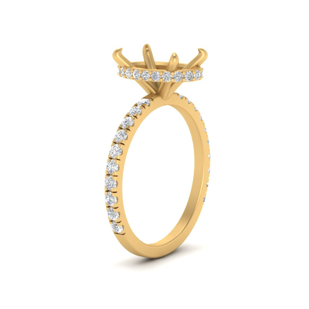 Semi Mount Hidden Halo Engagement Ring