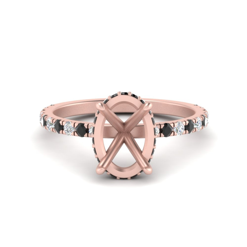 Semi Mount Hidden Halo Engagement Ring