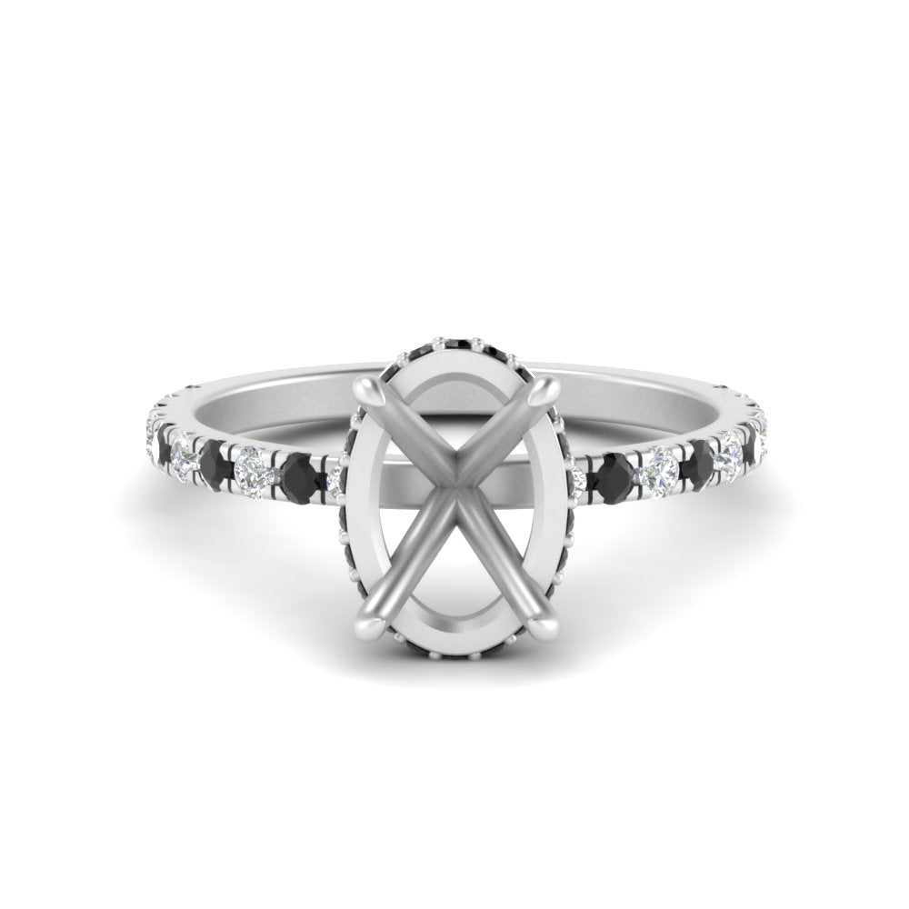 Semi Mount Hidden Halo Engagement Ring