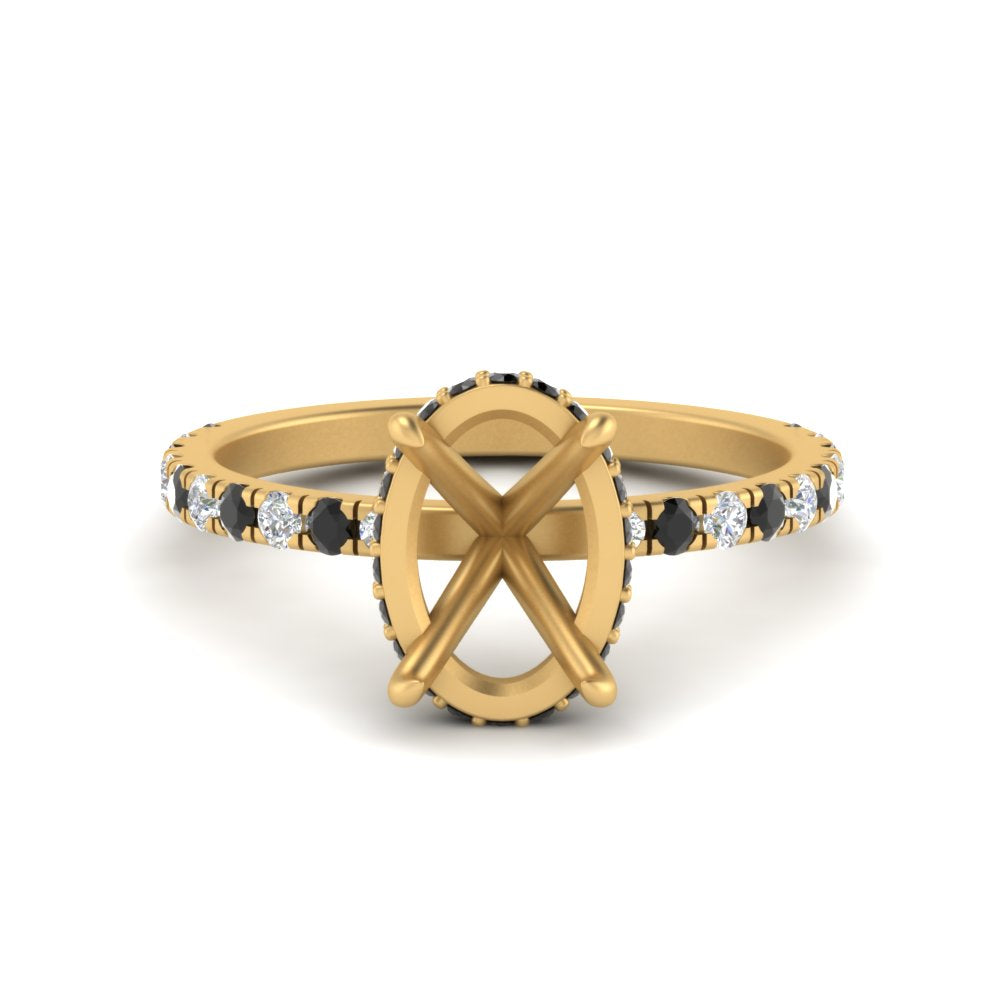 Semi Mount Hidden Halo Engagement Ring