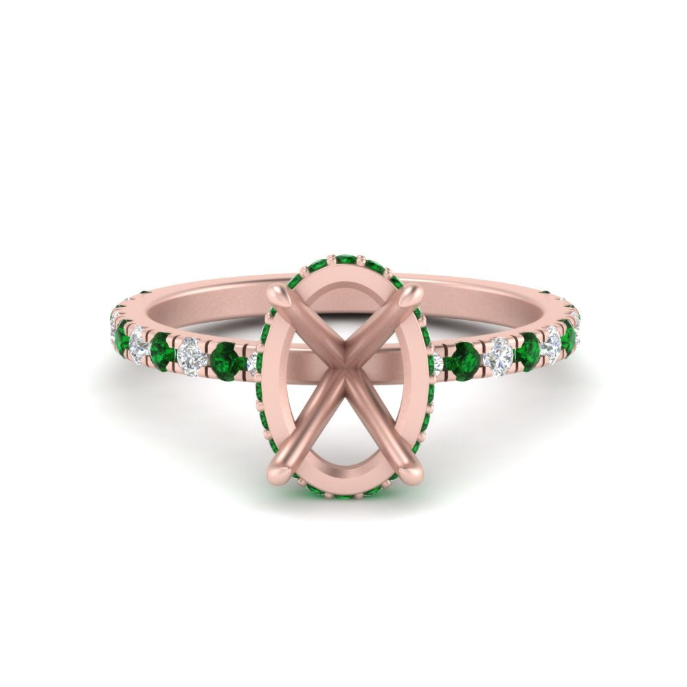 Semi Mount Hidden Halo Engagement Ring